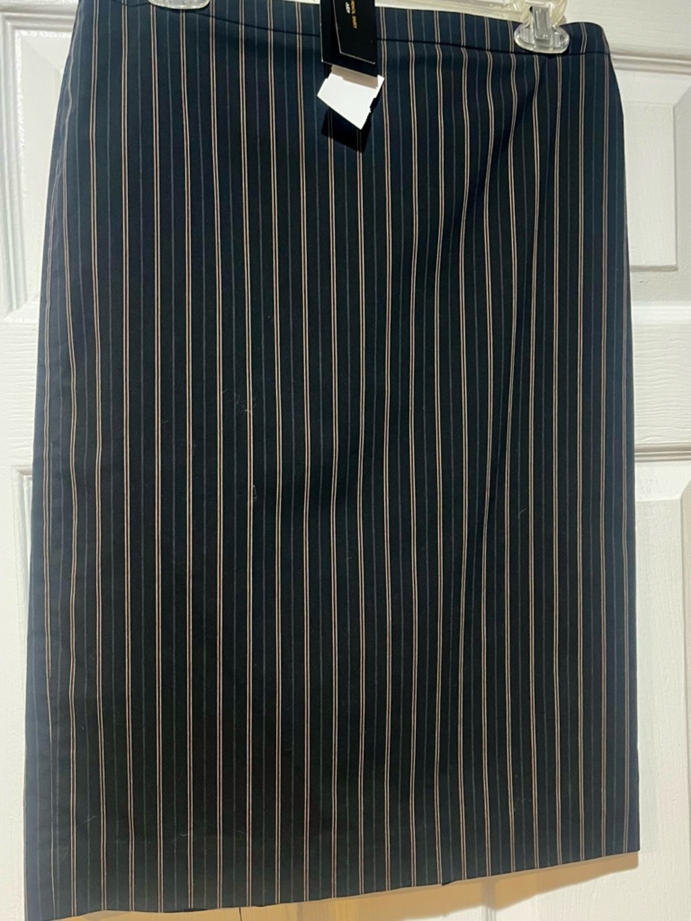 BCBGMaxAzria Black Pencil Skirt with Beige Pinstripes
